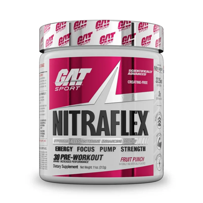 GAT Sports Nitraflex Hyperemia & Testosterone Enhancing Powder, 0.66lbs, 300gm (30 Servings)