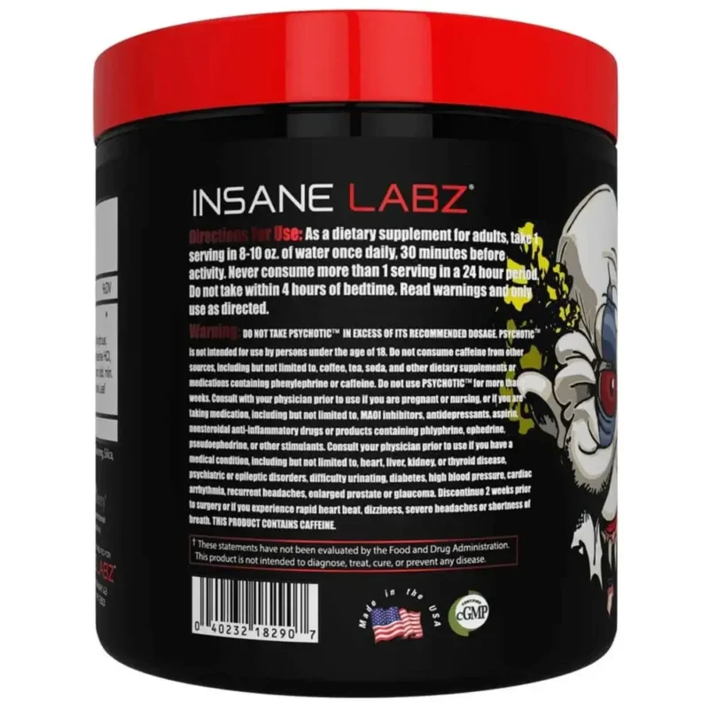 Insane Labz Psychotic Pre-Workout 0.47lbs, 216gm (35 Servings) - Image 4