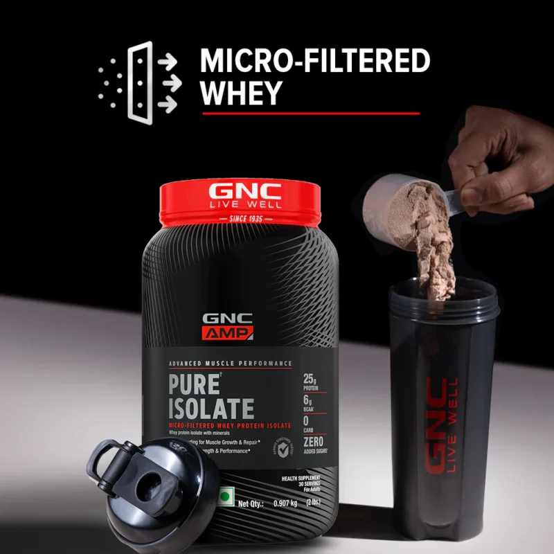 GNC AMP Pure Isolate - 25g Protein, 5g BCAA, Low Carb ( 2 Lbs) - Image 5
