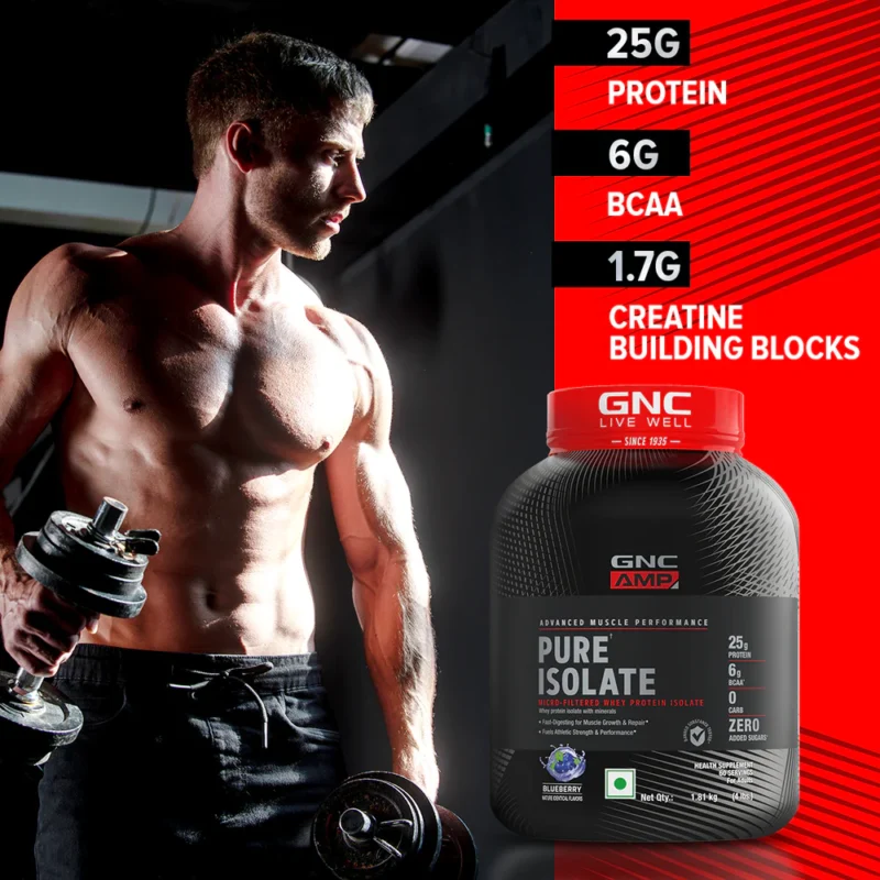 GNC AMP Pure Isolate - 25g Protein, 5g BCAA, Low Carb ( 4 Lbs) - Image 4