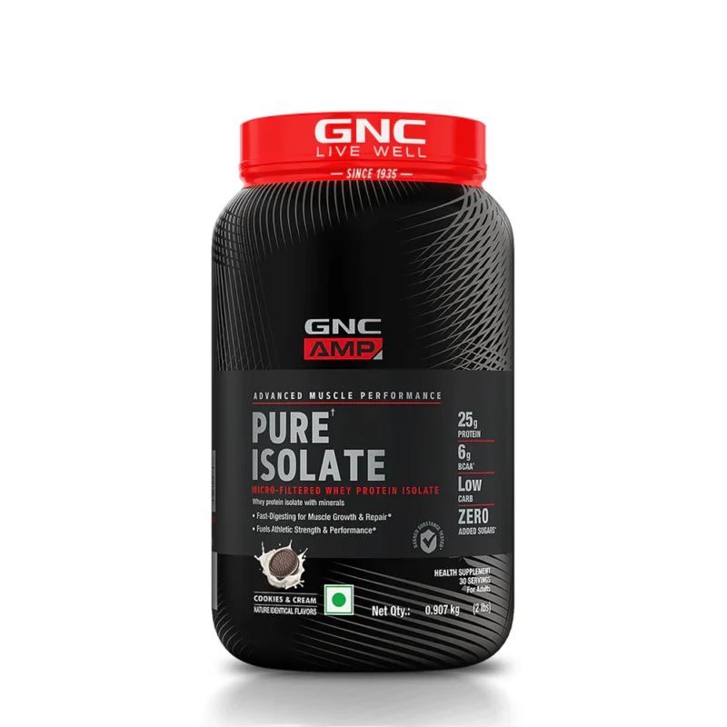 GNC AMP Pure Isolate - 25g Protein, 5g BCAA, Low Carb ( 2 Lbs)