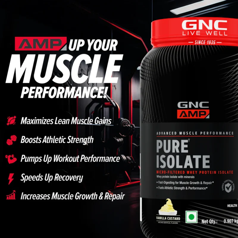 GNC AMP Pure Isolate - 25g Protein, 5g BCAA, Low Carb ( 2 Lbs) - Image 3