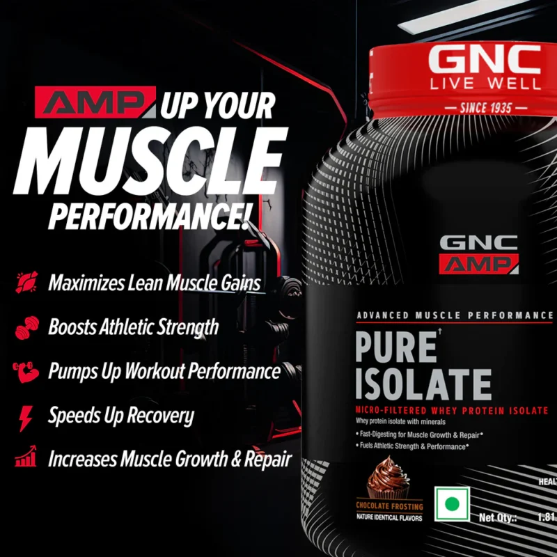 GNC AMP Pure Isolate - 25g Protein, 5g BCAA, Low Carb ( 4 Lbs) - Image 2
