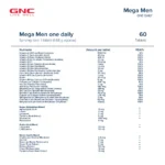 GNC Mega Men One Daily Multivitamin - 60 Tablets - Image 4
